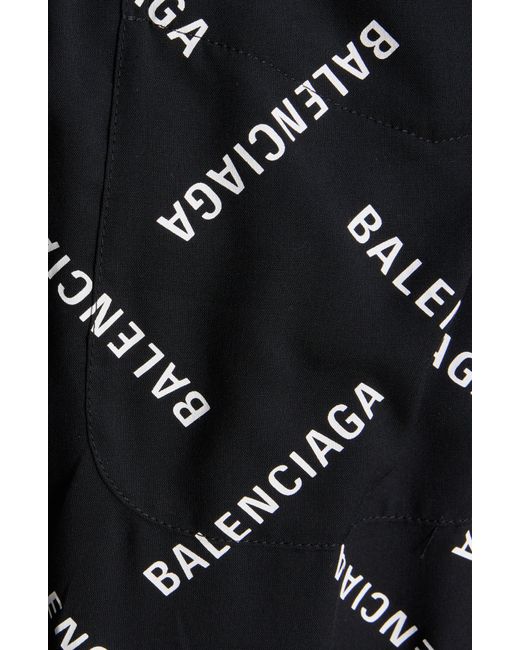 Balenciaga Black Logo Print Wide Leg Pants