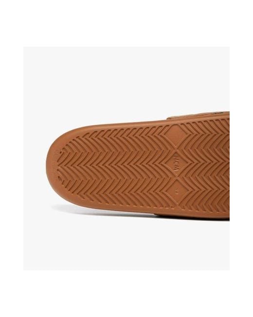 MCM Brown Monogram Print Rubber Slides for men