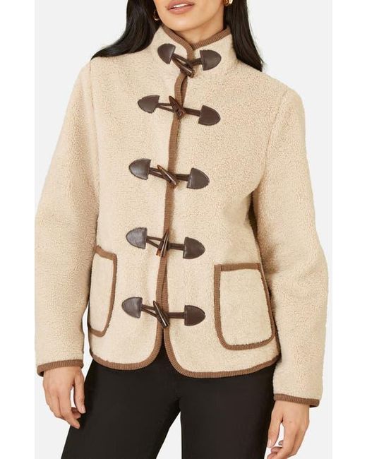 Yumi' Natural Tailored Borg Toggle Jacket