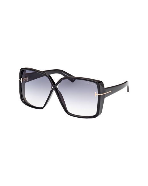 Tom Ford Blue Yvonne 63mm Oversize Gradient Butterfly Sunglasses