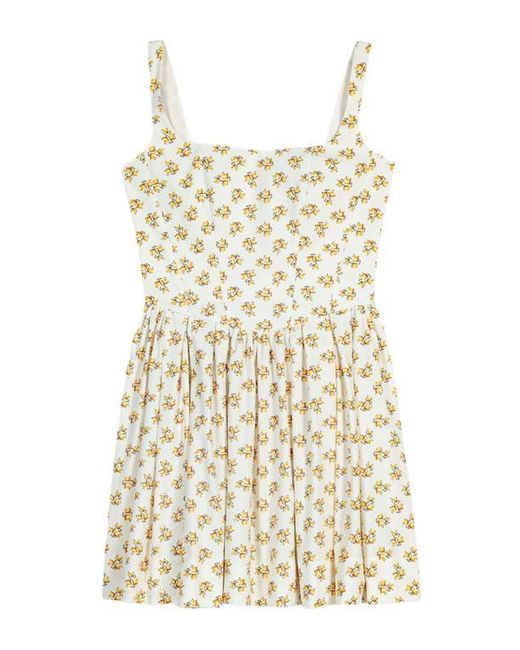Maje Natural Short Flared Patterned Dress