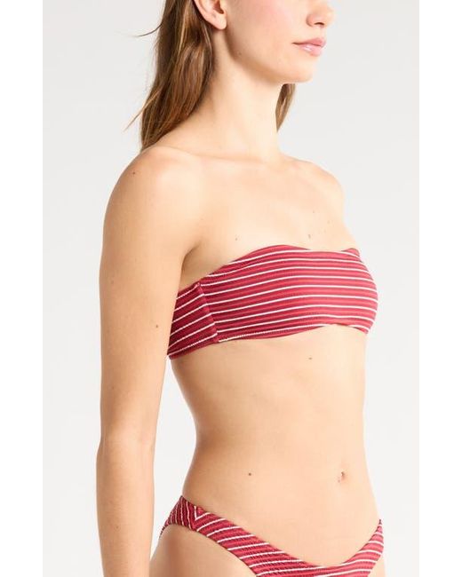 PacSun Red Emily Stripe Bandeau Bikini Top