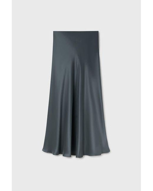SILK LAUNDRY Gray Long Bias Cut Skirt