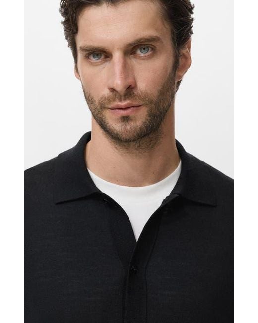 Mango Black Wool Cardigan for men