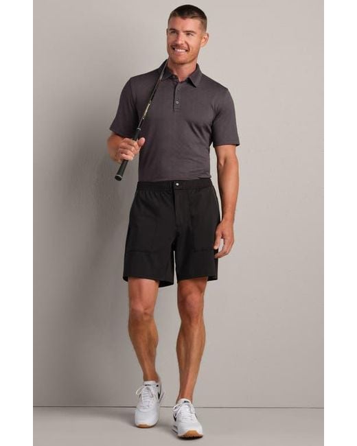 Rhone Black Fairway Performance Golf Polo for men