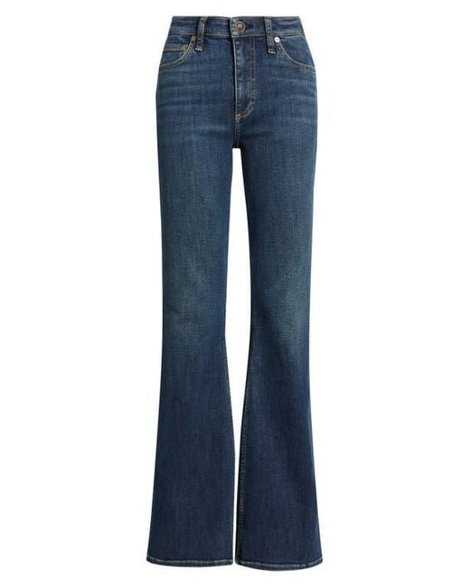 Rag & Bone Blue Flexi Dahlia Mid Rise Flare Jeans