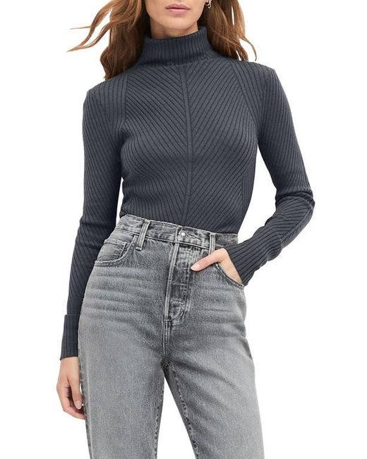 FAVORITE DAUGHTER Gray Be Your Girl Turtleneck Merino Wool Blend Sweater