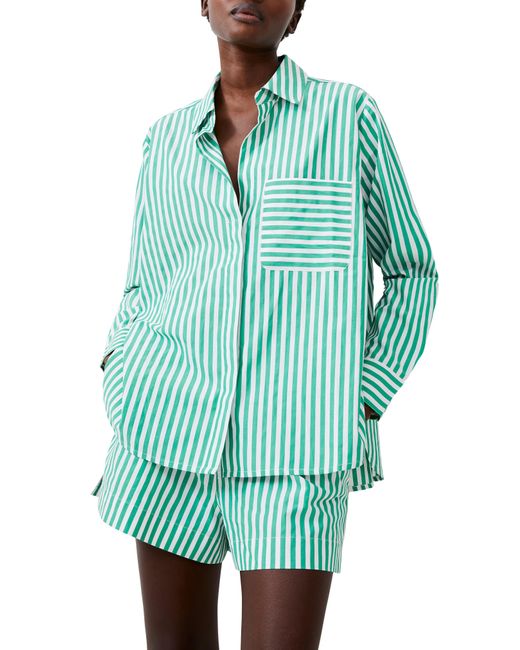French Connection Green Thick Stripe Shirt