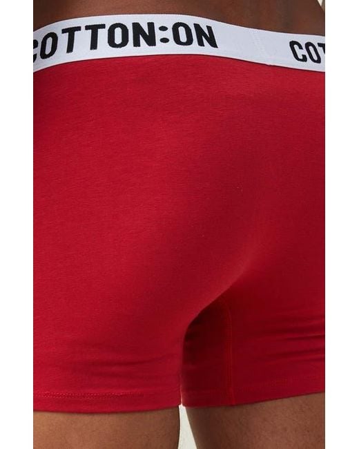 Cotton On Red Organic Cotton Trunks for men