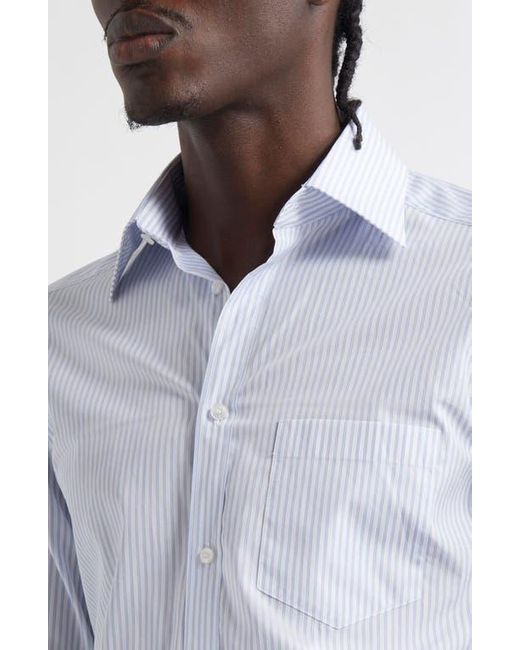 Dolce & Gabbana Blue Martini Fit Stripe Cotton Poplin Button-Up Shirt for men