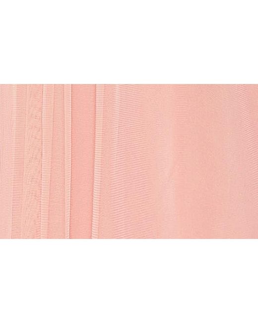Mac Duggal Pink Beaded Floral Flutter Sleeve Cocktail Dress