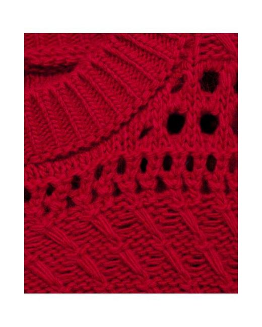 Mango Red Openwork Sweater