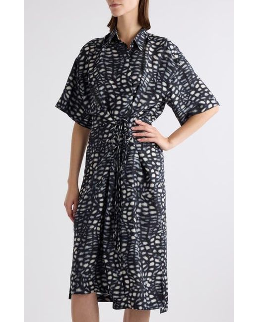 Dries Van Noten Delicky Print Silk Shirtdress in Black | Lyst
