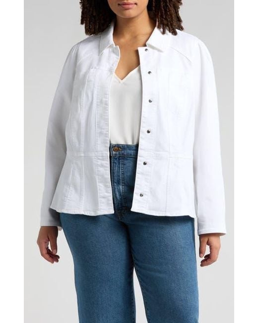 Wit & Wisdom White Denim Peplum Jacket