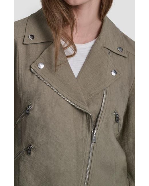 DKNY Multicolor Crinkle Moto Jacket