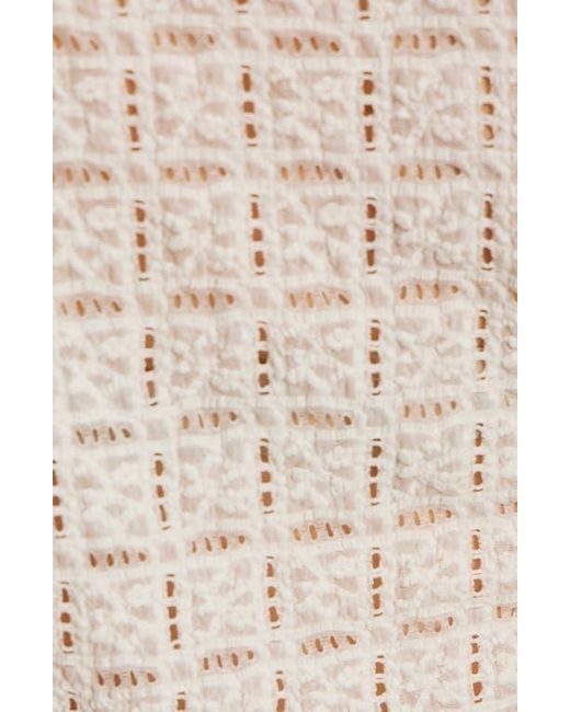 Sanctuary Natural Perfect Long Sleeve Puckered Lace T-Shirt