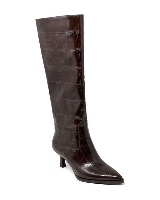 Shu Shop Brown Vanessa Pointed Toe Knee High Kitten Boot