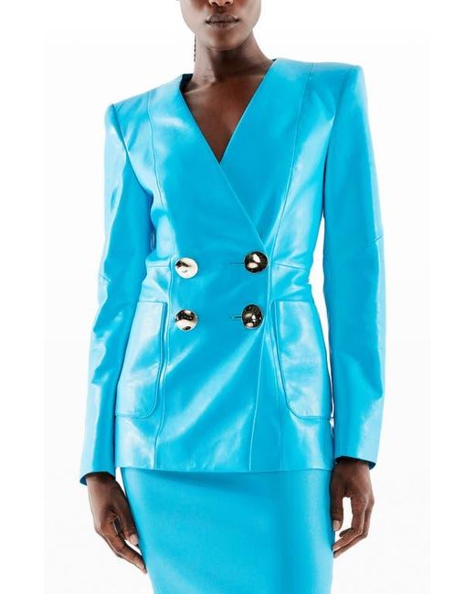 AS by DF Blue Claude Recycled Leather Blazer