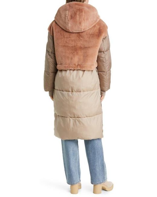 UGG Keely Convertible Faux Fur Hooded Puffer Coat in Natural UGG Keely Convertible Faux Fur Hooded Puffer Coat in Natural