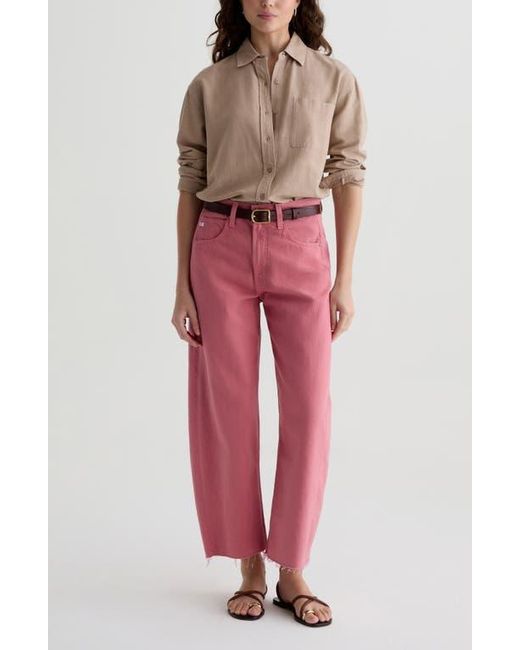 AG Jeans Red Addison Linen Blend Button-Up Shirt