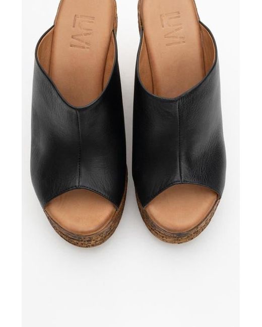 Forever & Always Shoes Black Nelly Leather Platform Sandal