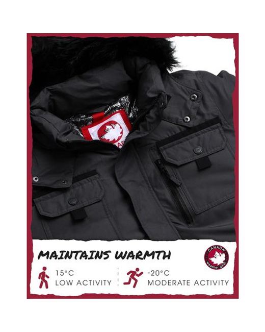 canada weather gear Black Insulated Puffer Jacket for men