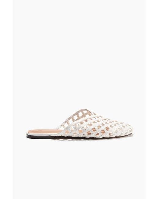 H&M White Interwoven Mules