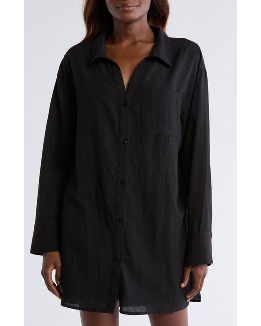 Nordstrom Black Oversized Cover-Up Shirt