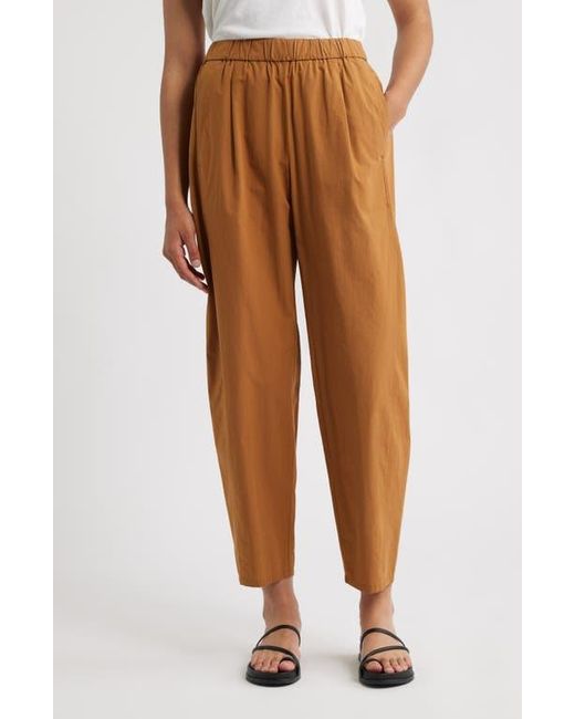 Eileen Fisher Brown Pleated Lantern Ankle Pants