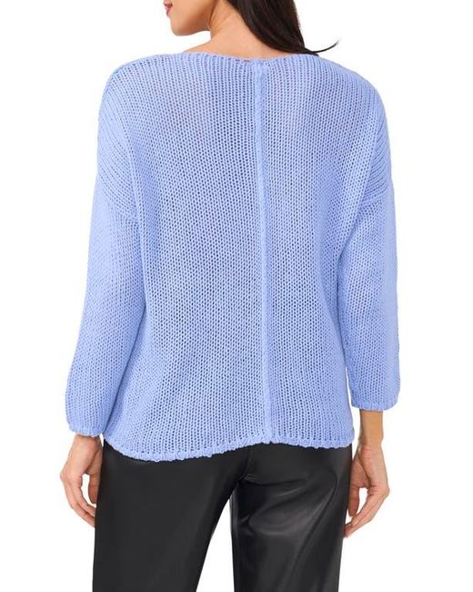 Vince Camuto Blue Seam Open Stitch Sweater