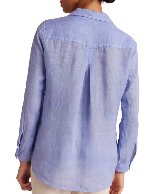 Bella Dahl Blue Garment Dyed Linen Button-up Shirt