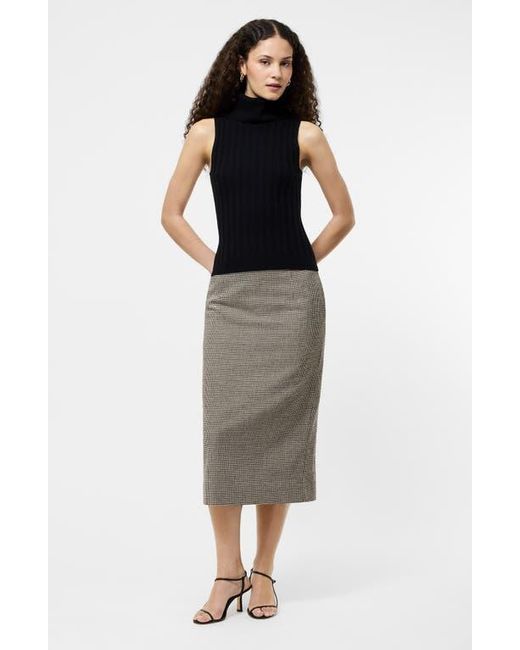 French Connection Black Rib Turtleneck Sleeveless Sweater