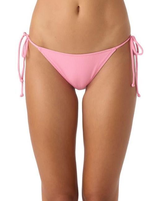 O'neill Sportswear Pink Saltwater Solids Maracas Rib Side Tie Bikini Bottoms
