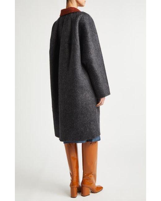 Marni Black Double Splittable Virgin Wool & Mohair Blend Coat