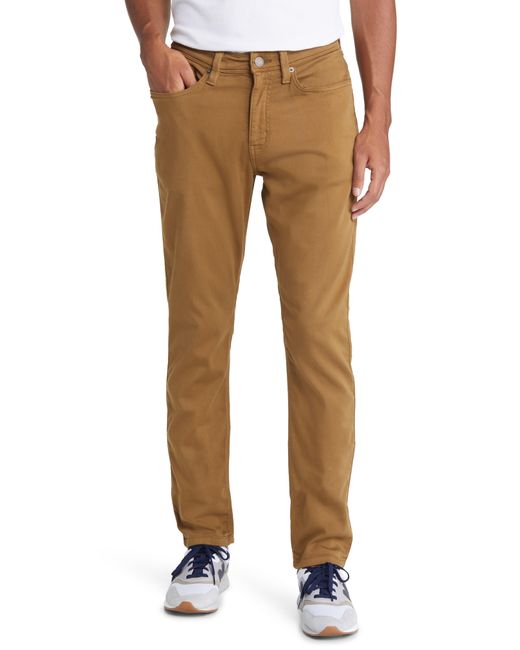 DU/ER Brown No Sweat Relaxed Tapered Performance Pants for men