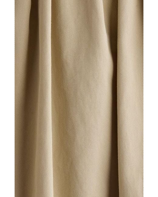 Chloé Natural Puff Sleeve Gathered Cotton Gabardine Crop Jacket