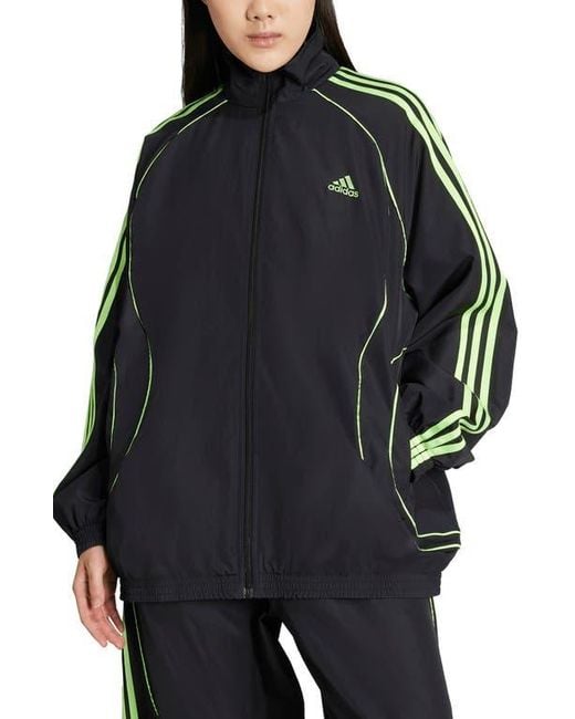 Adidas Black Teamgeist Oversize Recycled Polyester Track Jacket