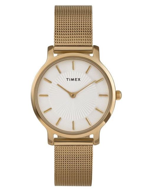 Timex Transcend Mesh Strap Watch, 34Mm in Metallic | Lyst