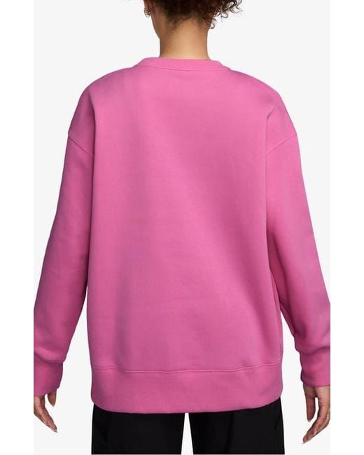 Nike Pink Phoenix Fleece Oversize Crewneck Sweatshirt