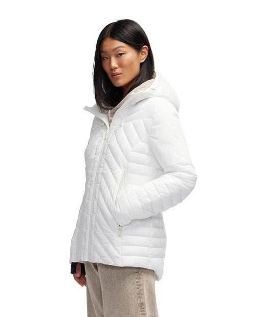 Pajar White Esmay Lightweight Mixed Media Quilted Packable Puffer