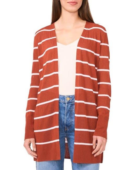 Halogen® Red Stripe Longline Cardigan