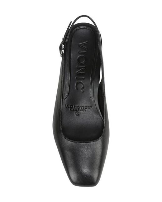 Vionic Black Reyes Block Heel Slingback Pump