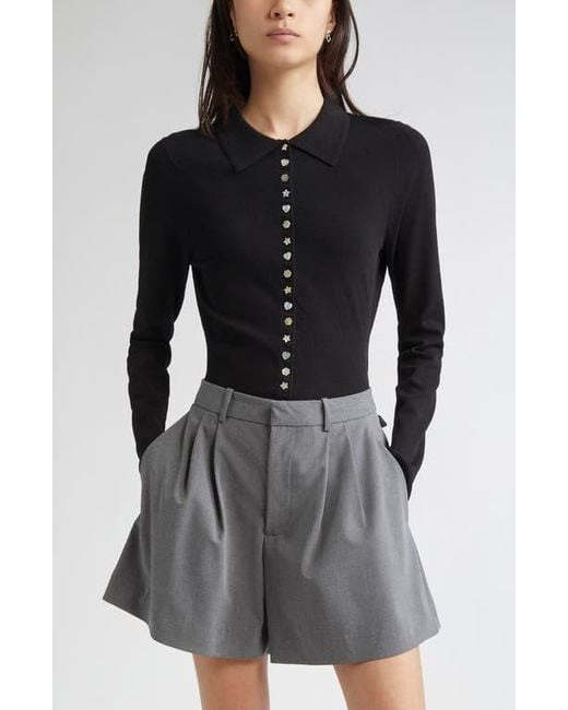 Sandy Liang Fiction Cardigan in Black | Lyst
