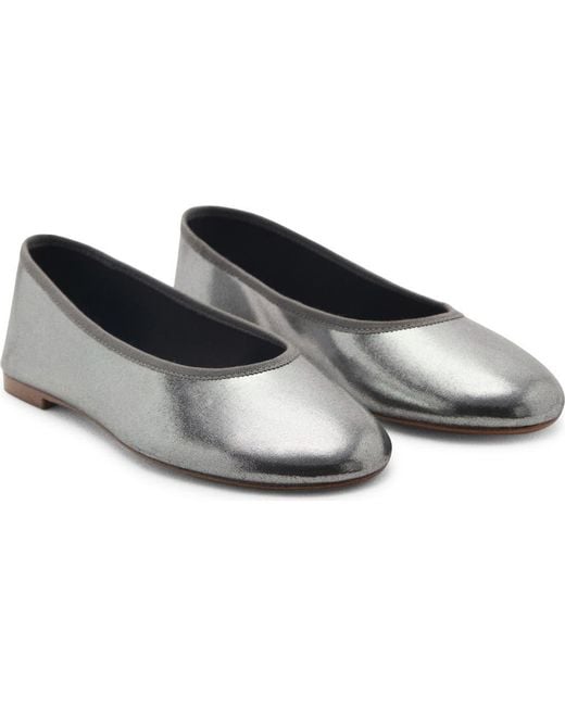 Mango Black Metallic Ballet Flat