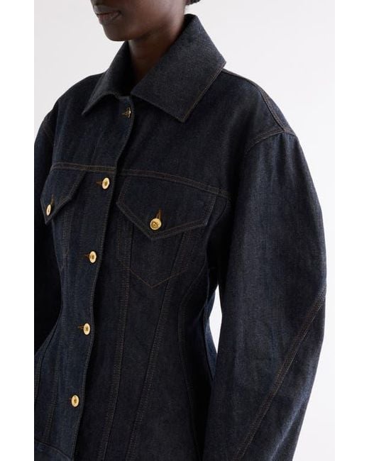 Givenchy Blue Cocoon Waisted Denim Jacket