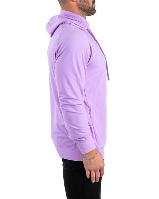 Maceoo Purple Solid Cotton Hoodie for men