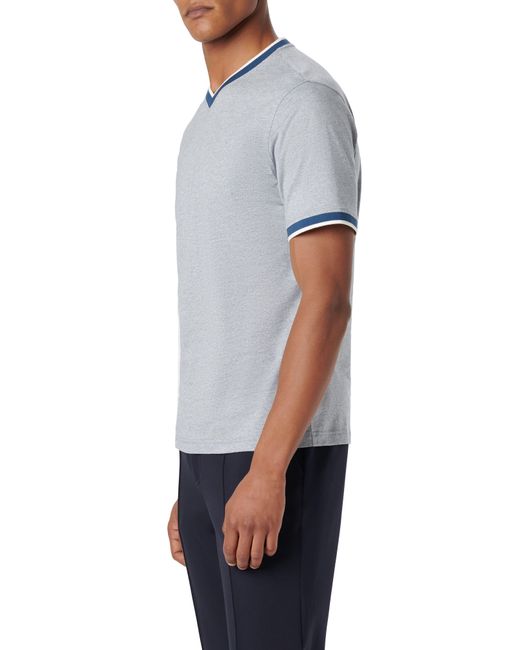 Bugatchi Gray High V-neck T-shirt for men