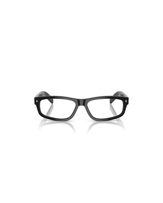 Prada Black 57Mm Rectangle Optical Glasses for men