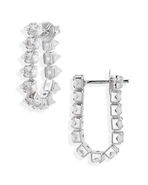 SHYMI White Tennis Chain Drop Earrings