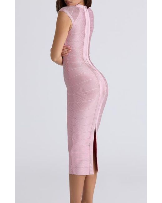house of cb pink bandage dress 'The Icon' Baby Mini Sasha has a one shoulder asymmetric cut House Of Cb The Icon